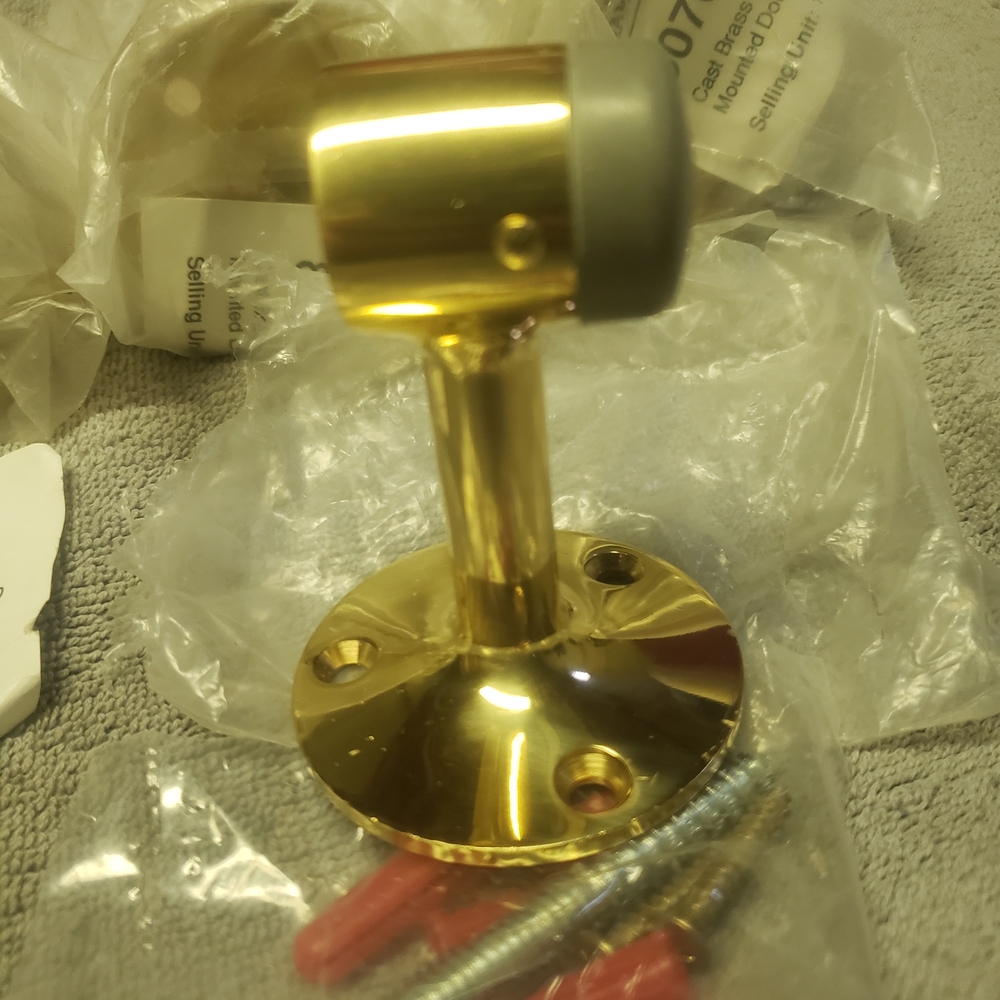 NEW 3" Heavy Duty Solid Brass Door Stop